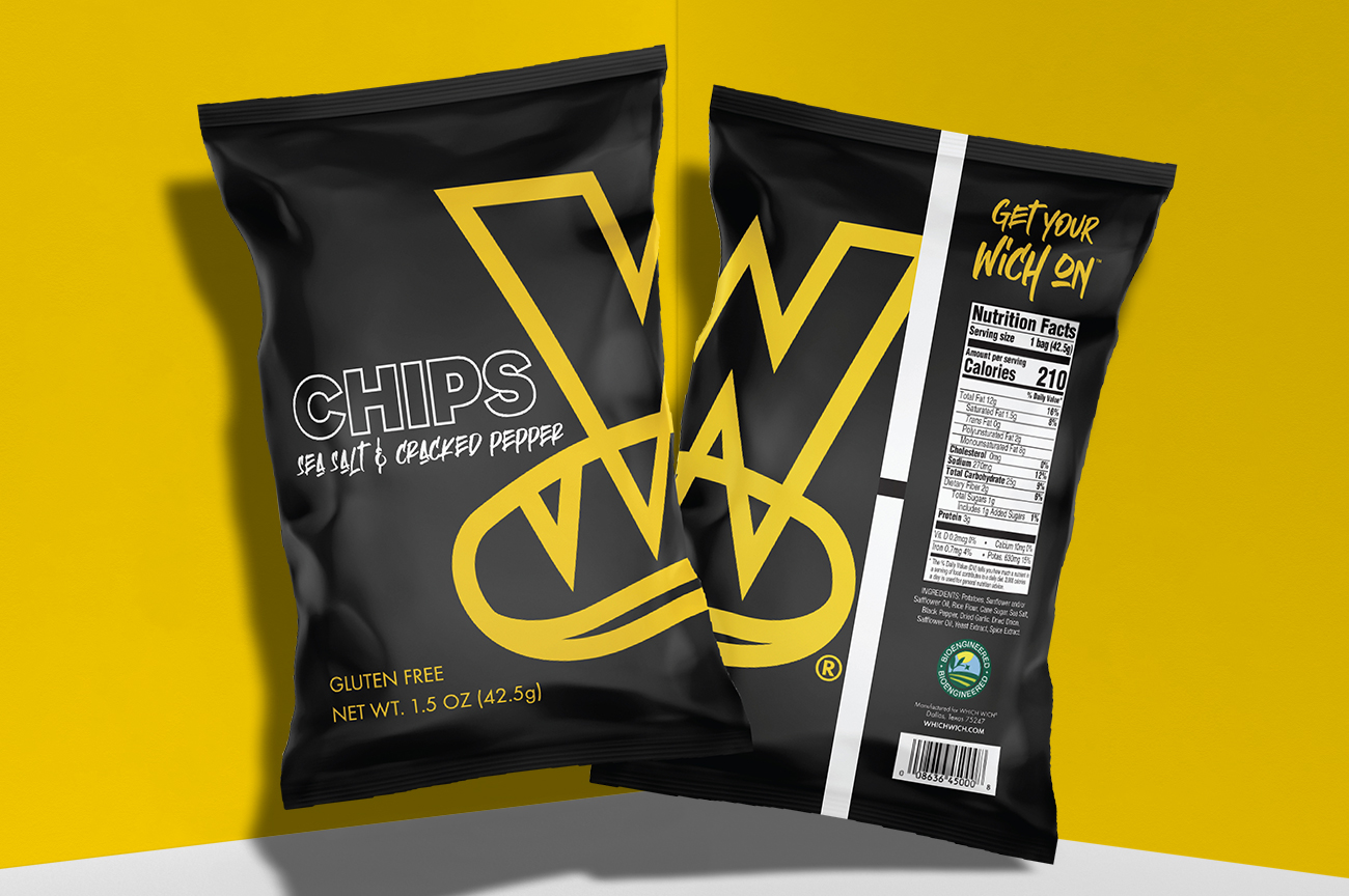 Which Wich chip bag design close up